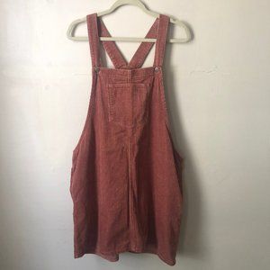 Pink Corduroy Overall Dress